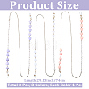 3Pcs 3 Colors Iron & Resin Heart Eyeglasses Chains AJEW-CN0007-85-2
