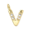 Brass Micro Pave Clear Cubic Zirconia Pendants KK-I476-01G-V-1