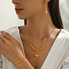 Heart Brass Bracelets & Earrings & Necklaces Sets for Women VB4825-4
