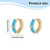 8 Pairs 8 Colors Real 18K Gold Plated Enamel Hoop Earrings with Clear Cubic Zirconia EJEW-AN0001-97-2
