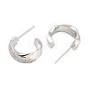 Rack Plating C-Shaped Brass Stud Earrings EJEW-N055-40P-RS-2