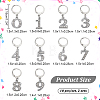 Zinc Alloy & Glass Number Pendant Locking Stitch Markers HJEW-PH01872-2