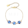 Alloy Glass Flower Beads Link Bracelets BJEW-JB13259-3