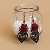 Alloy Rose Lace Ribbon Dangle Earrings FS-WGCF5EC-02-2