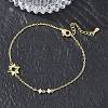 Brass Micro Pave Clear Cubic Zirconia Link Bracelets BJEW-E114-01A-G-2