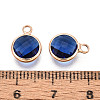 Golden Tone Brass Glass Charms GLAA-ZX008-24C-G-3