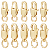 Beebeecraft 20Pcs 2 Styles Rack Plating Brass Lobster Claw Clasps with Jump Rings KK-BBC0009-95-1
