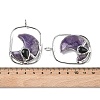 Natural Amethyst & Obsidian Big Pendants G-Z142-01P-B02-3