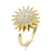 Daisy Rotatable Open Cuff Rings for Women RJEW-S402-05G-2