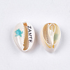 Printed Cowrie Shell Beads SHEL-S276-12-3