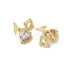 Brass Pave Clear Cubic Zirconia Pendants KK-D228-13G-2