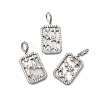 Natural Shell & Clear Cubic Zirconia Pendants KK-G553-11P-1