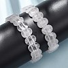 Natural Quartz Crystal Faceted Beaded Stretch Bracelets for Women BJEW-K251-07T-1