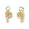 Real 18K Gold Plated Brass Micro Pave Clear Cubic Zirconia Charms KK-E068-VB452-P-1