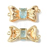 Brass Pave Cubic Zirconia Connector Charms KK-L208-01G-02-1