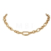 8MM 304 Stainless Steel Figaro Chain Necklaces with Screw Carabiner Lock for Women NJEW-JN06295-4