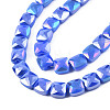 Electroplate Opaque Solid Color Glass Beads Strands EGLA-N002-43-07-3