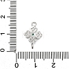 Brass Green Cubic Zirconia Clover Connector Charms KK-Q048-12P-3