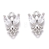 Brass Micro Pave Clear Cubic Zirconia Charms ZIRC-O035-24P-1