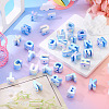 40Pcs Rainbow Iridescent Opaque Acrylic Beads OACR-TA0001-77-4