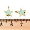 304 Stainless Steel Aquamarine Enamel Connector Charms STAS-Z078-14G-3