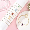 Brass Cable Chains & Natural Gemstone Chip Beads Double Layers Bracelets for Women BJEW-JB14134-1