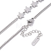 304 Stainless Steel Heart & Star Pendant Necklace for Women NJEW-F298-12P-4