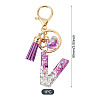 Alloy Resin Heart Keychains KEYC-TADJ0002-01G-V-3