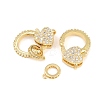 Brass Micro Pave Cubic Zirconia Lobster Claw Clasps KK-A161-02G-2
