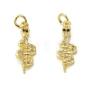 Brass Micro Pave Cubic Zirconia Pendants KK-E068-VB312-2