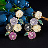 Brass Cubic Zirconia Stud Earrings FS-WGD1E91-01-4
