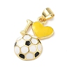 Football Theme Brass Enamel Pendants KK-A303-01B-G-3