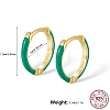 Real 18K Gold Plated 925 Sterling Silver Enamel Hoop Earrings BS3313-3-1