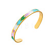 304 Stainless Steel Enamel  Cuff Bangles for Women FS-WG27A3B-01-1