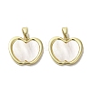 Brass Pave Shell Pendants KK-I708-14C-G-1