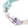 Dyed Natural Trochid Shell/Trochus Shell Chips Beaded Bracelets for Women BJEW-JB13130-02-4