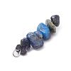 3Pcs Natural Amethyst & Lapis Lazuli & Red Jasper Chip Beaded Constellation Pendants PALLOY-JF03043-09-5