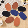 4Pairs 4 Colors Oval PU Imitation Leather Ornament Accessories PATC-CY0001-83-6