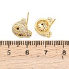 Brass Micro Pave Clear Cubic Zirconia Stud Earrings EJEW-F400-26B-G-5