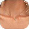 304 Stainless Steel Initial Pendant with Brass Box Chain Necklaces for Women FS-WG8229D-14-1