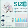 3 Rolls 3 Styles Vinyl Plastic Printable Holographic Stickers OFST-TA0001-10F-4