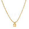 304 Stainless Steel Polished Square Pendant Necklaces for Women WGCA7B3-02-2
