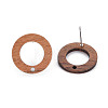 Walnut Wood Stud Earring MAK-N032-035-2