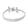 304 Stainless Steel Two Cross Bangles BJEW-O049-23G-2