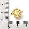 Brass Clear Cubic Zirconia Flat Round Links Connector Charms KK-K398-16G-3