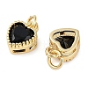 Real 18K Gold Plated Brass Inlaid Cubic Zirconia Charms ZIRC-L100-074G-05-2