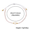 Adjustable Heart Natural Shell & Glass Seed Beaded Braided Bracelets for Women NT9181-1-2