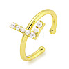 Rack Plating Brass Open Cuff Rings for Women RJEW-F162-01G-L-1