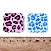 Leopard Printed Opaque Acrylic Beads OACR-Q199-07-3