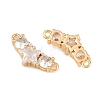Brass Pave Clear Cubic Zirconia Connector Charmss CU-CBA804C-15G-2